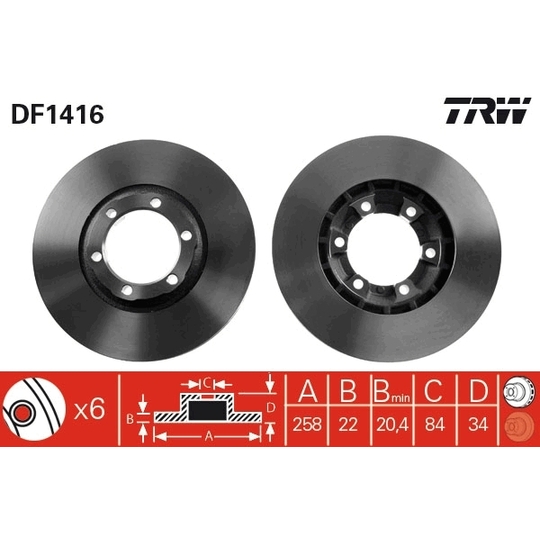 DF1416 - Brake Disc 