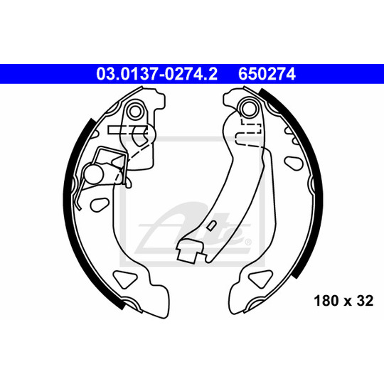 03.0137-0274.2 - Brake Shoe Set 