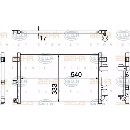 8FC 351 304-741 - Condenser, air conditioning 