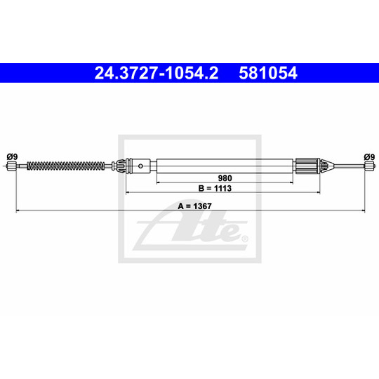 24.3727-1054.2 - Cable, parking brake 
