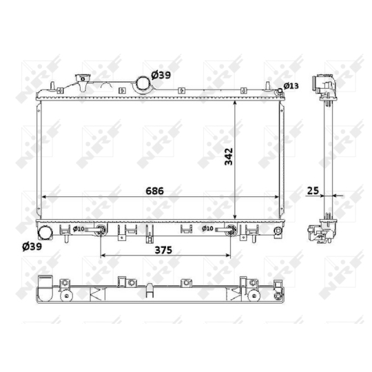 53886 - Radiator, engine cooling 