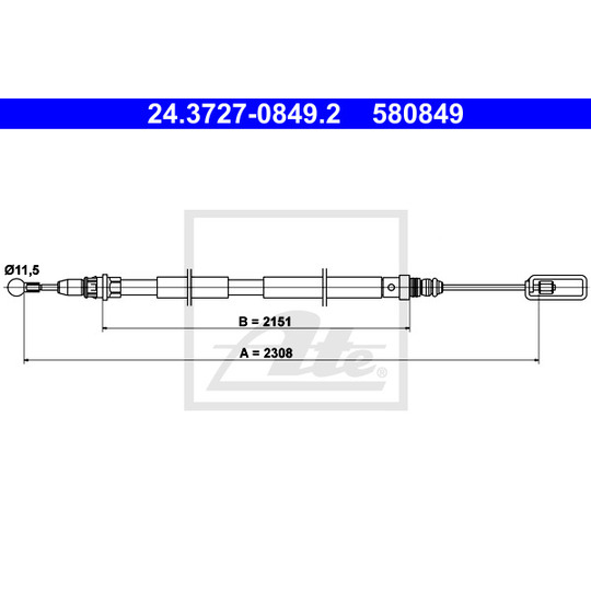 24.3727-0849.2 - Cable, parking brake 