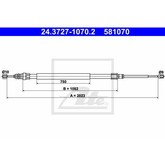 24.3727-1070.2 - Cable, parking brake 