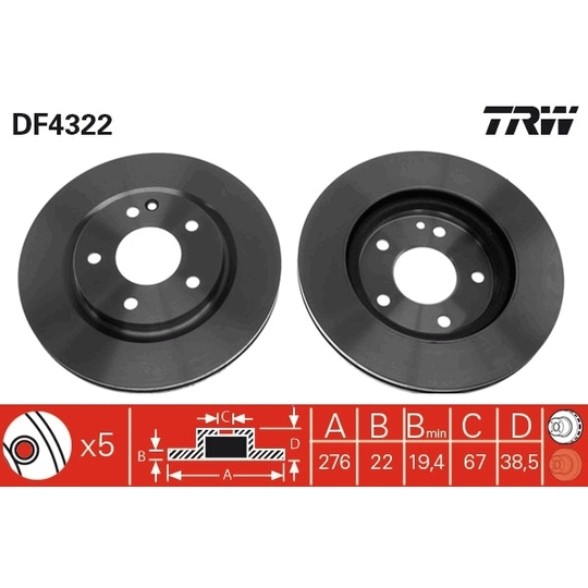 DF4322 - Brake Disc 