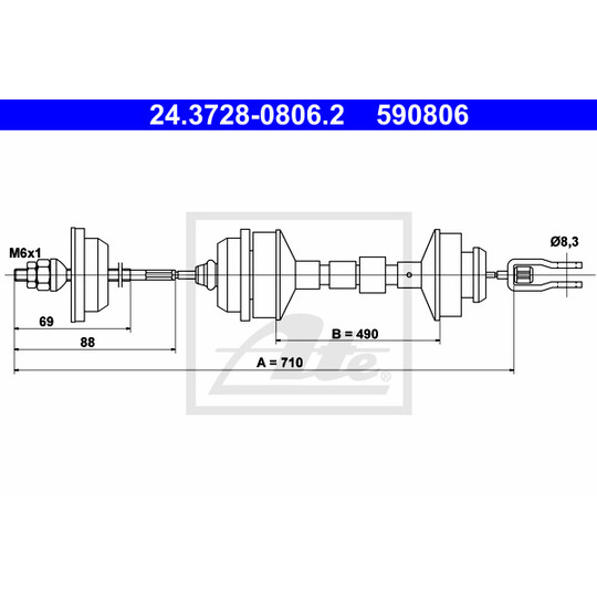 24.3728-0806.2 - Clutch Cable 