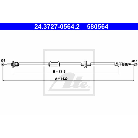 24.3727-0564.2 - Cable, parking brake 