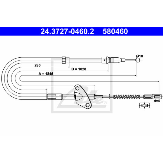 24.3727-0460.2 - Cable, parking brake 