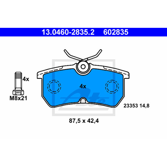 13.0460-2835.2 - Brake Pad Set, disc brake 