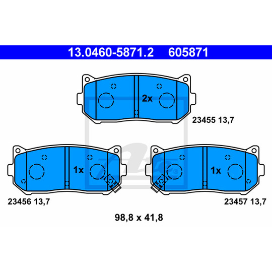 13.0460-5871.2 - Brake Pad Set, disc brake 
