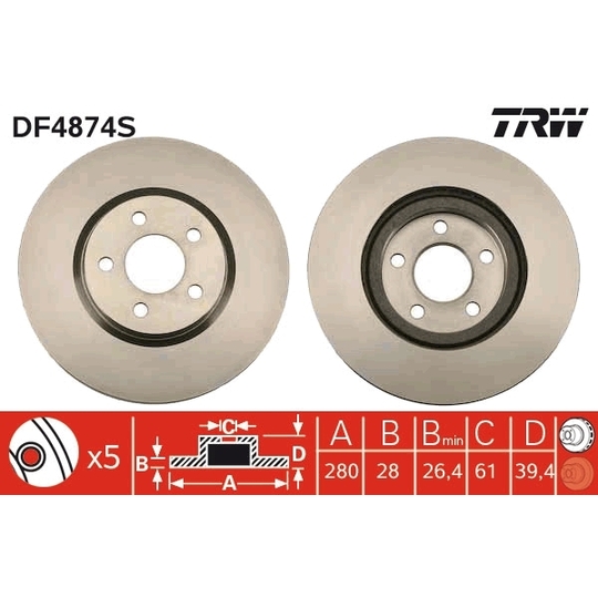 DF4874S - Brake Disc 