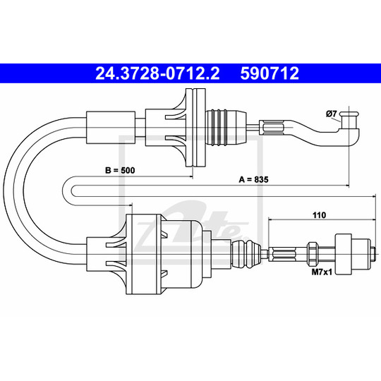 24.3728-0712.2 - Clutch Cable 