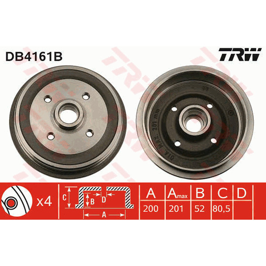 DB4161B - Brake Drum 