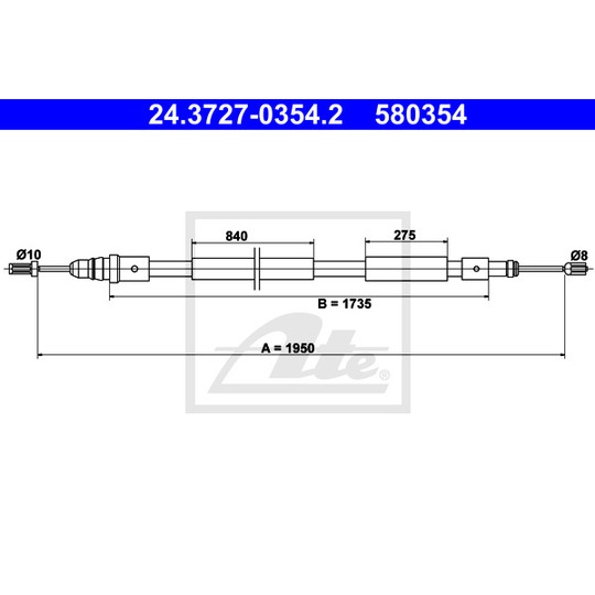 24.3727-0354.2 - Cable, parking brake 