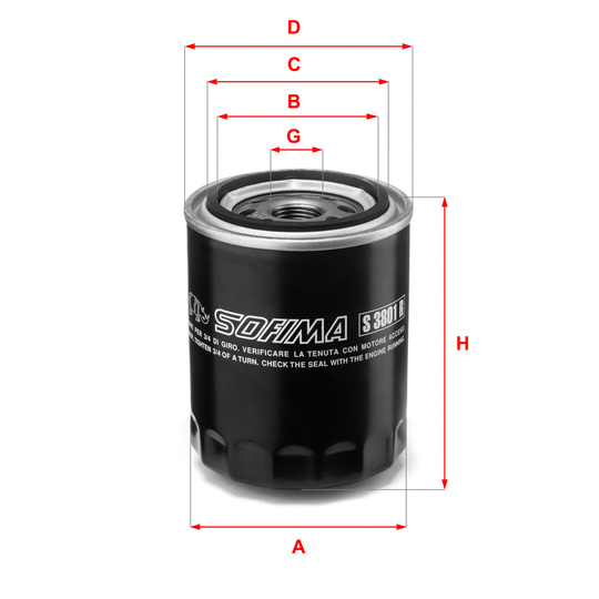 S 3801 R - Oil filter 