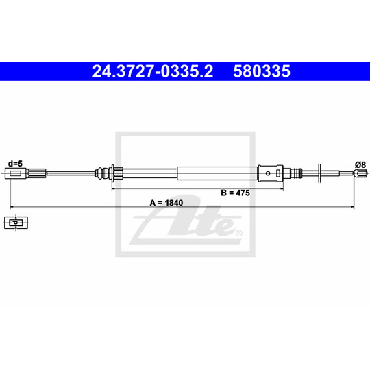 24.3727-0335.2 - Cable, parking brake 