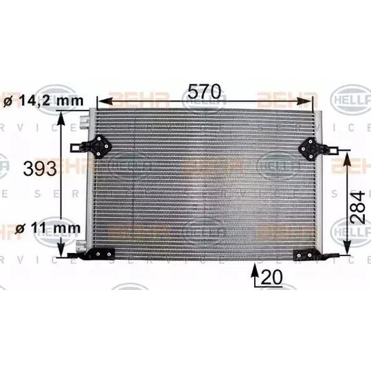 8FC 351 301-261 - Kondensor, klimatanläggning 