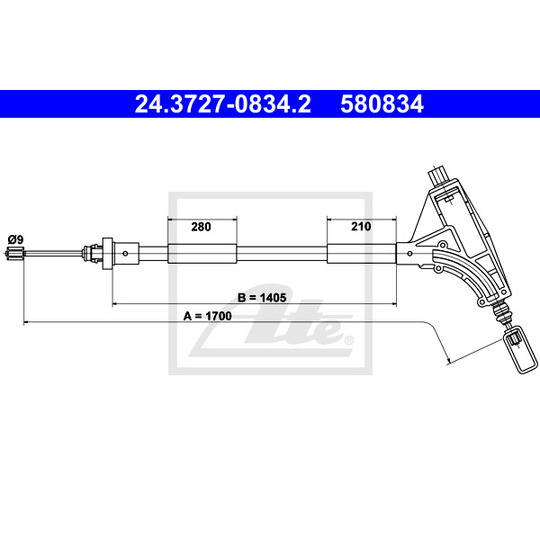24.3727-0834.2 - Cable, parking brake 