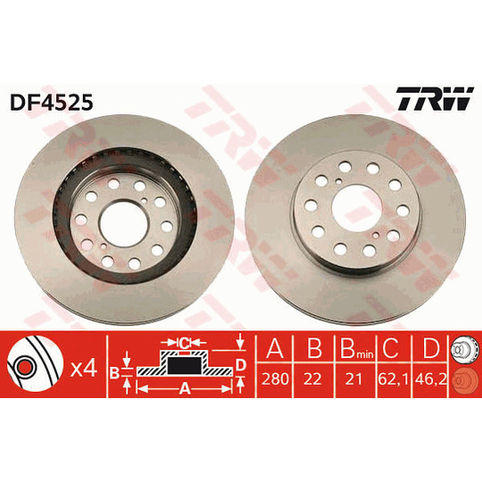 DF4525 - Brake Disc 