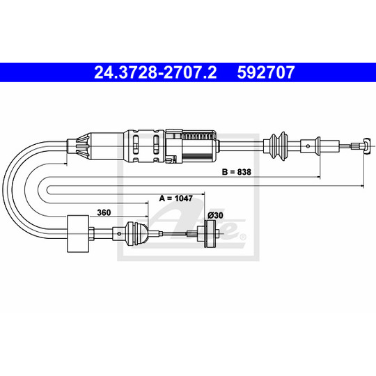 24.3728-2707.2 - Clutch Cable 