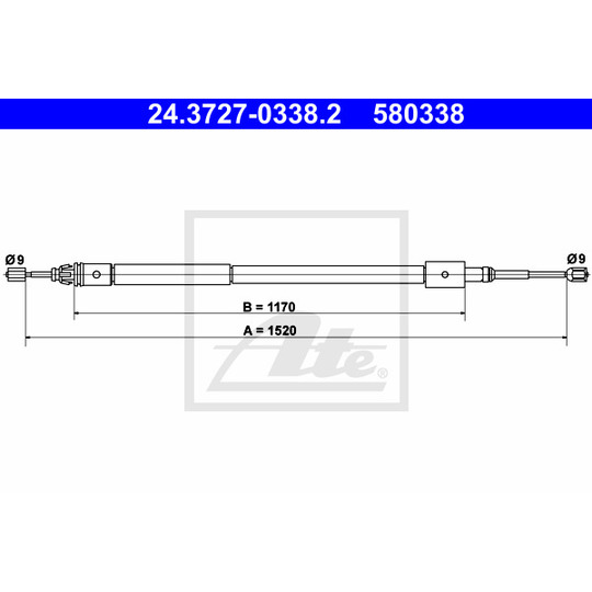 24.3727-0338.2 - Cable, parking brake 