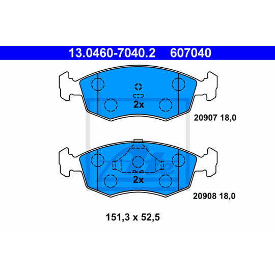 13.0460-7040.2 - Brake Pad Set, disc brake 