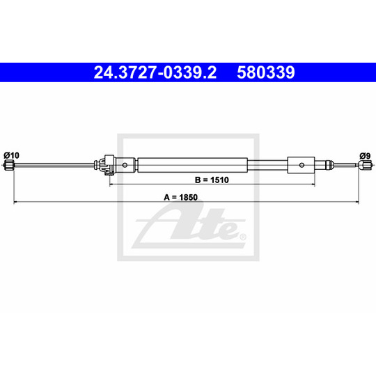 24.3727-0339.2 - Cable, parking brake 