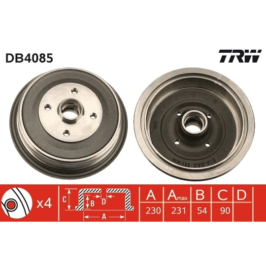 DB4085 - Brake Drum 