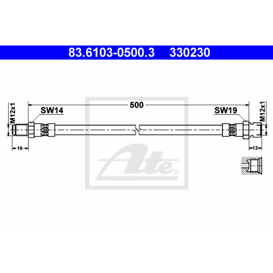 83.6103-0500.3 - Brake Hose 