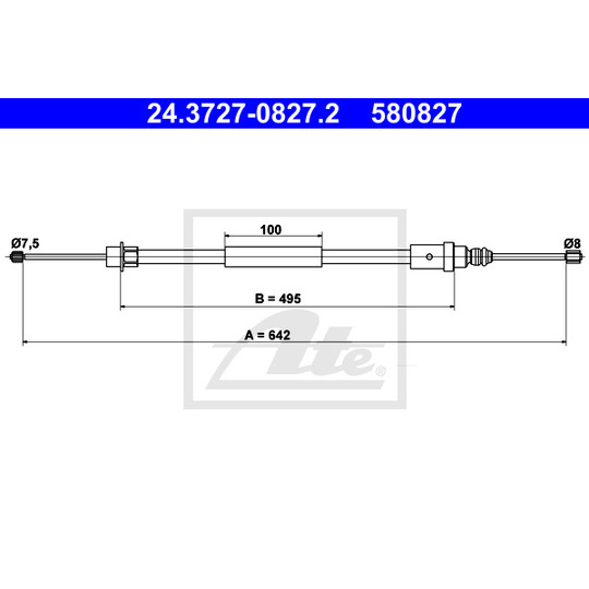 24.3727-0827.2 - Cable, parking brake 