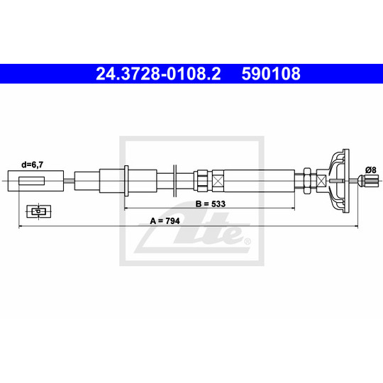 24.3728-0108.2 - Clutch Cable 