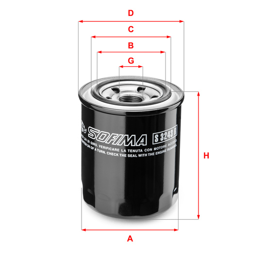 S 3243 R - Oil filter 