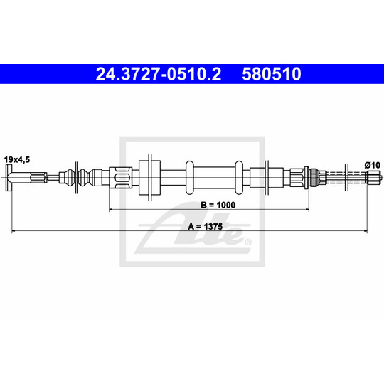 24.3727-0510.2 - Cable, parking brake 