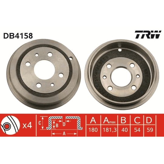 DB4158 - Brake Drum 