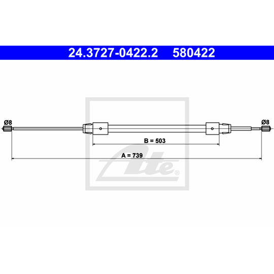 24.3727-0422.2 - Cable, parking brake 