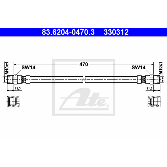 83.6204-0470.3 - Brake Hose 