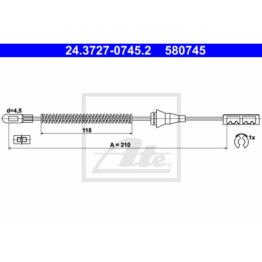 24.3727-0745.2 - Cable, parking brake 