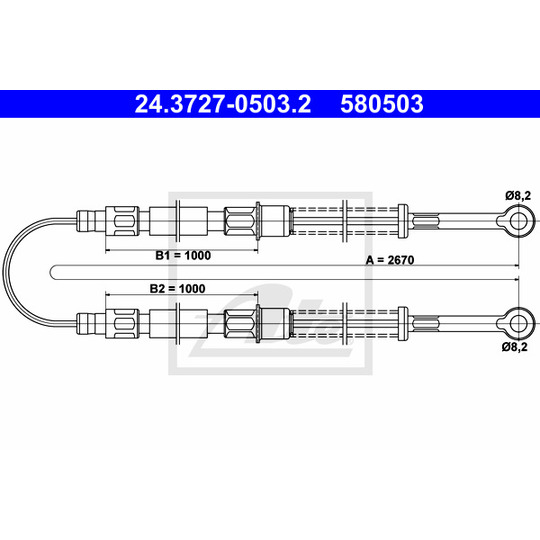 24.3727-0503.2 - Cable, parking brake 
