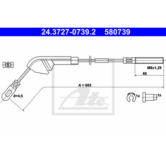 24.3727-0739.2 - Cable, parking brake 