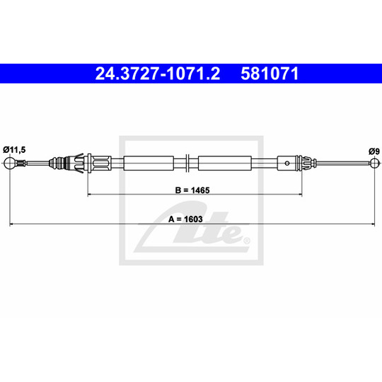 24.3727-1071.2 - Cable, parking brake 