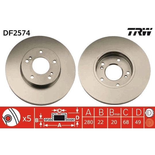 DF2574 - Brake Disc 