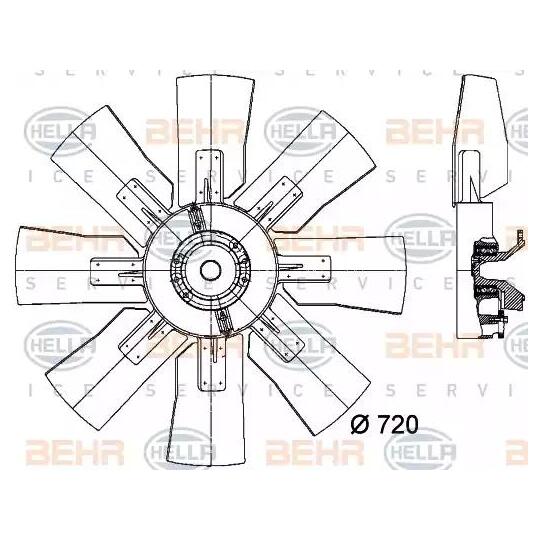 8MV 376 727-121 - Ventilaator, mootorijahutus 