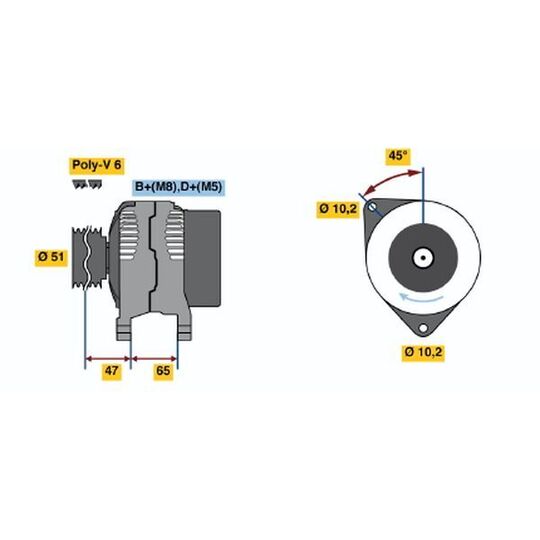 0 986 040 300 - Alternator 