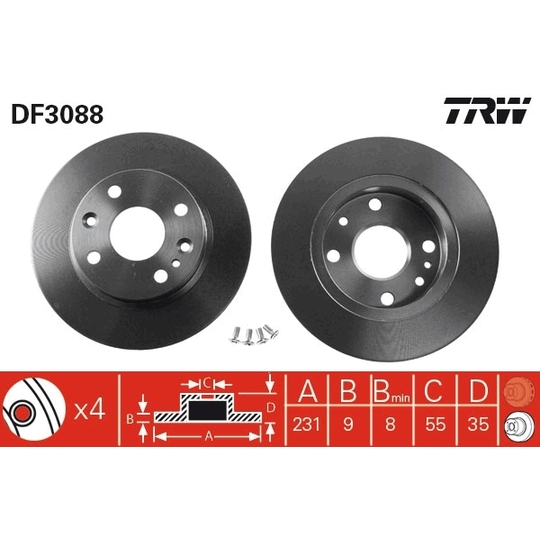 DF3088 - Brake Disc 