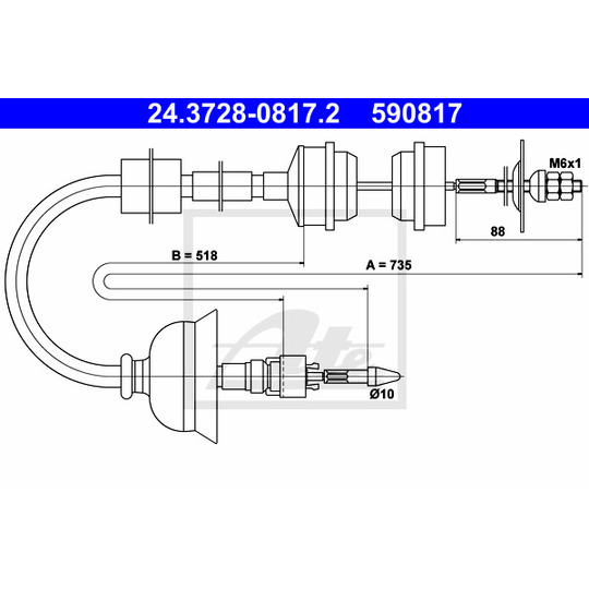 24.3728-0817.2 - Clutch Cable 