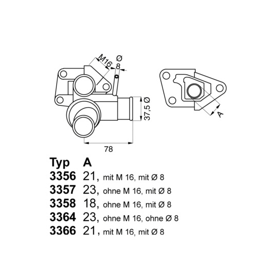 3356.80D - Thermostat, coolant 