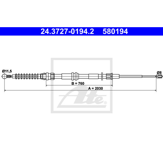24.3727-0194.2 - Cable, parking brake 