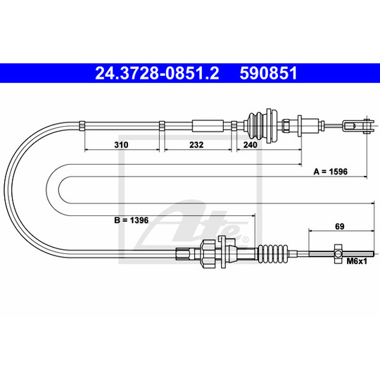 24.3728-0851.2 - Clutch Cable 
