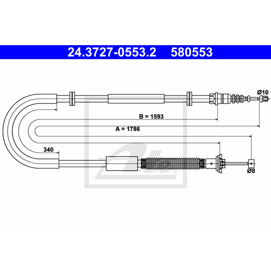 24.3727-0553.2 - Cable, parking brake 