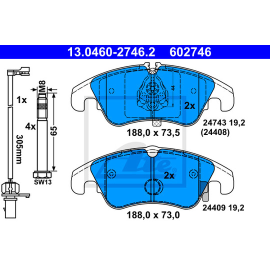 13.0460-2746.2 - Brake Pad Set, disc brake 
