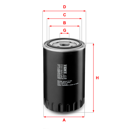 S 3429 R - Oil filter 